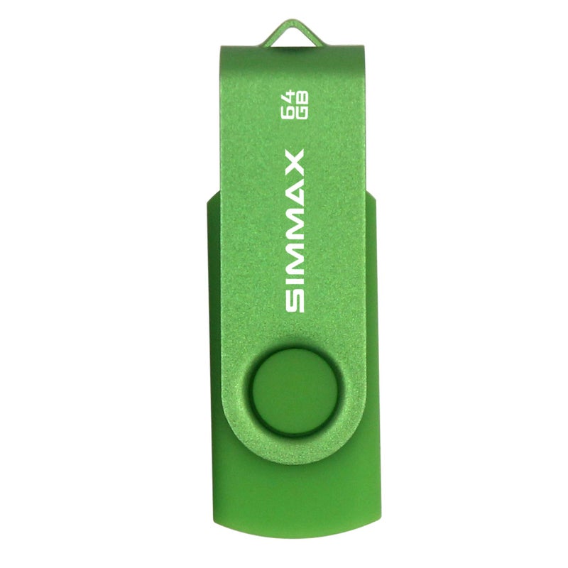 SIMMAX 3 Pack 64GB Memory Stick USB 2.0 Flash Drives Swivel Thumb Drive Pen Drive (64GB Pink Blue Green) - Image 5